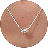 VRIUA Silver Necklace for Women 14K Silver Plated Dainty Bow Snowflake Star of David Butterfly Sun Lotus Flower Bead Necklace Simple Jewelry Everyday