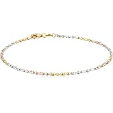 Amazon Essentials Italian Rose-Tone and Polished Sterling Silver Mezzaluna Chain Anklet