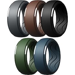 Egnaro Men's Silicone Rings 10mm Wide 2.5mm