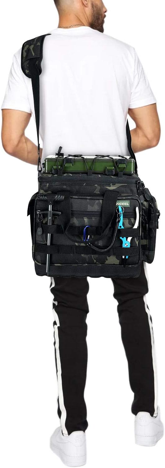 Rodeel Fishing Tackle Bags - Fishing Bags for Saltwater or Freshwater Fishing Without Trays : Sports & Outdoors