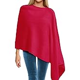 Hercicy Women Ponchos Sweater Solid Knit Versatile Lightweight Shawl Wrap Scarf Cape Poncho Accessories for Women