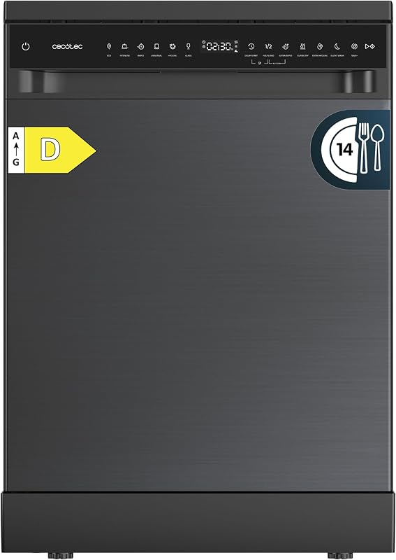 Lavavajillas 60 cm Libre Instalación Bolero Aguazero 6205 Dark. 13 Cubiertos, 12 Programas, Motor Inverter Plus Duo, Panel Táctil, Extra Hygiene, Super Dry, Half Load, Silent Wash, Dark