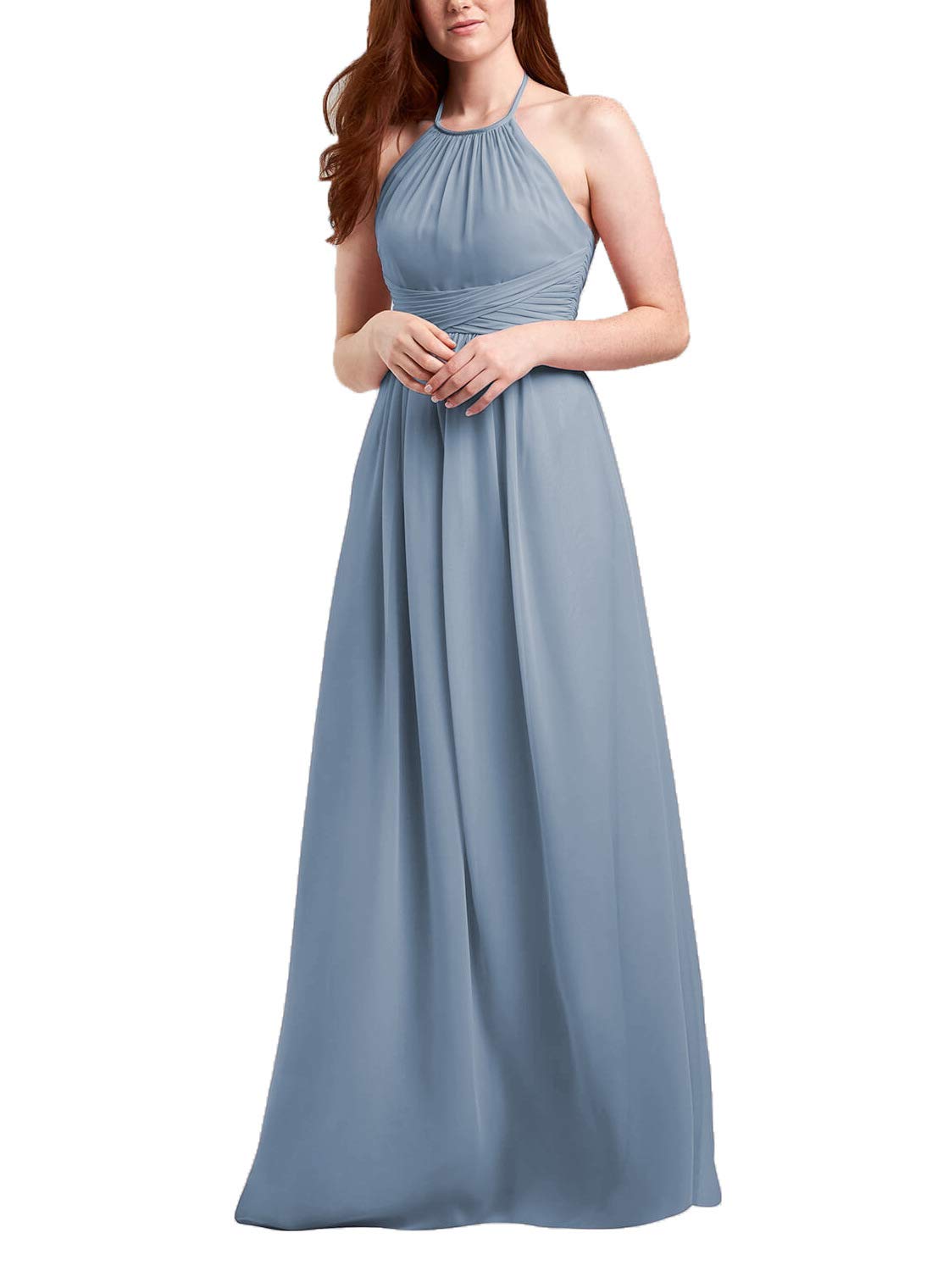 Slate blue bridesmaid dresses in various features