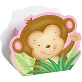 Multicolor Girl Monkey Baby Shower Treat Boxes - 4.5" x 3.75" (8 Count), Adorable Party Favors &amp; Fun Decorations - Ideal For Baby Showers