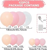 Netnology Pink Balloon Arch Kit 122pcs Pastel Nude Pink Garland 18in view 2