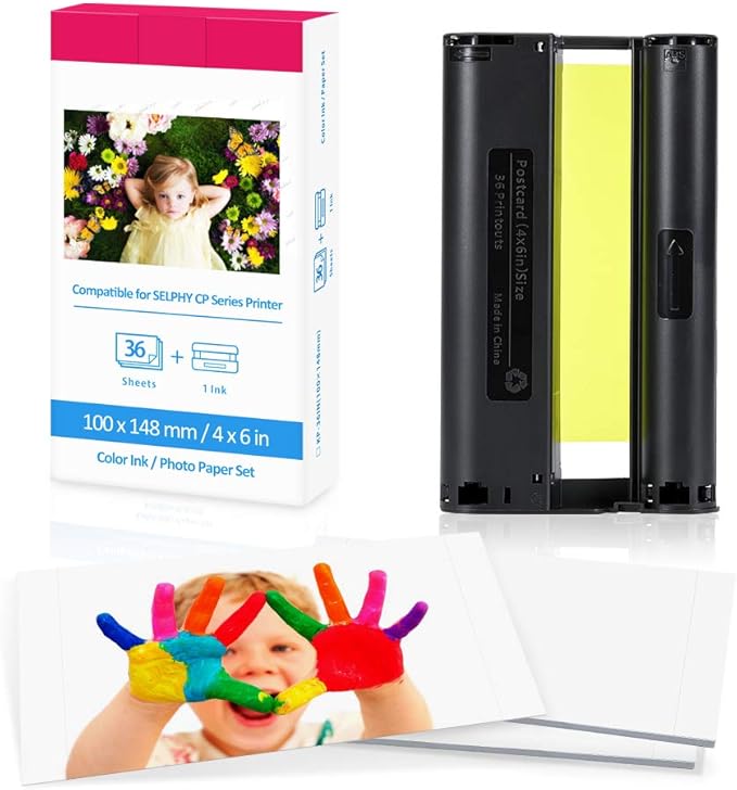 Papier Photo Remplacement Canon Selphy CP910 CP1300 CP1200 Cartouche d