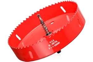 ITOOLFIRM Hole Saw 6 1/4” (159mm) for Woold, HSS Bi-Metal Hole Cutter with Pilot Drill Bit for Recessed Lights, Fiberglass, PVC Board, and Vent Pipe