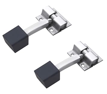 Nixnine Stainless Steel Door Stopper Single Floor Door Stoppers With Rubber Tip Bottom For Home Office Bathroom Doors Pack Of 2 Square Door Stop 3 Inch Amazon In Home Improvement