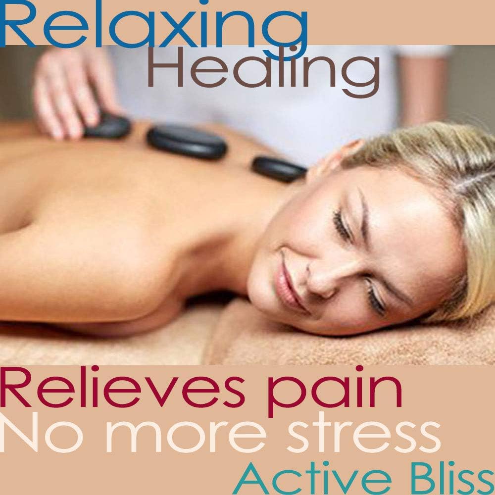 Hot Stones - 6 Large Essential Massage Stones Set (3.15in) for Professional or Home spa, Relaxing, Healing, Pain Relief by ActiveBliss: Health & Personal Care
