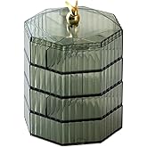 Luejnbogty Jewelry Box,Acrylic Jewelry Organizer with Handle, Clear Jewelry Boxes for Women , Make Up Organizer Reusable Easy to Use Green