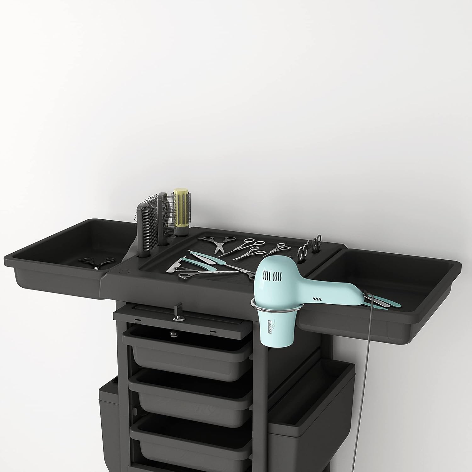 K-Salon Professional Locking Hair Salon Trolley Rolling Cart with 6 Drawer: Beauty