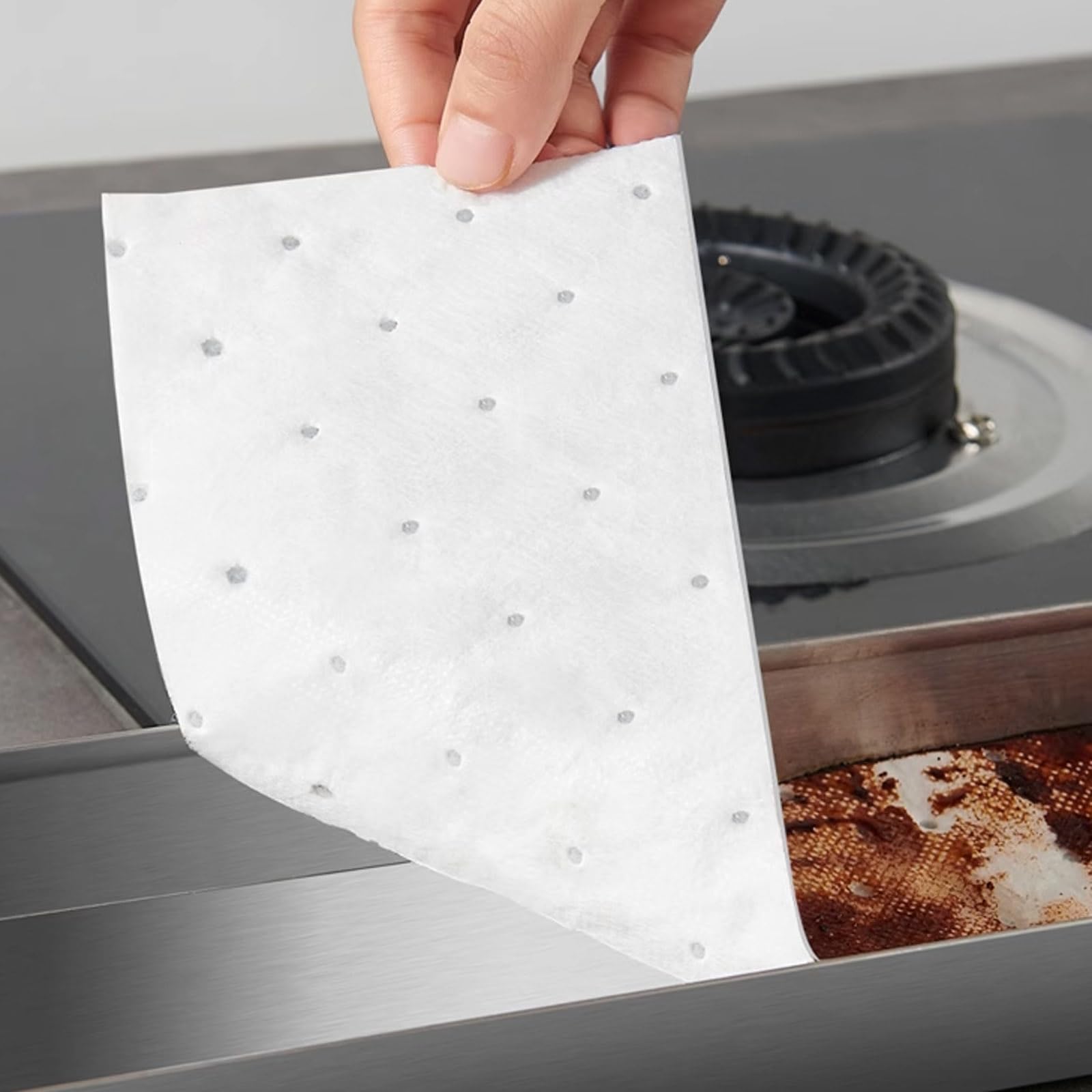 20pcs Range Hood Filter Paper Hood Grease Filters Range Hood Oil Absorbing Cotton Nonwoven Fabric Flame Retardant Material Oil Proof Sheets
