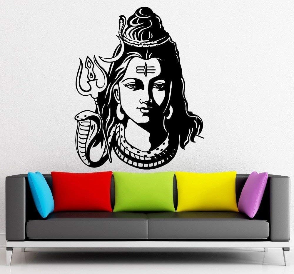 HandmadeJewel Black PVC Lord Shiva Wall Sticker Art Decal Online Home Décor India