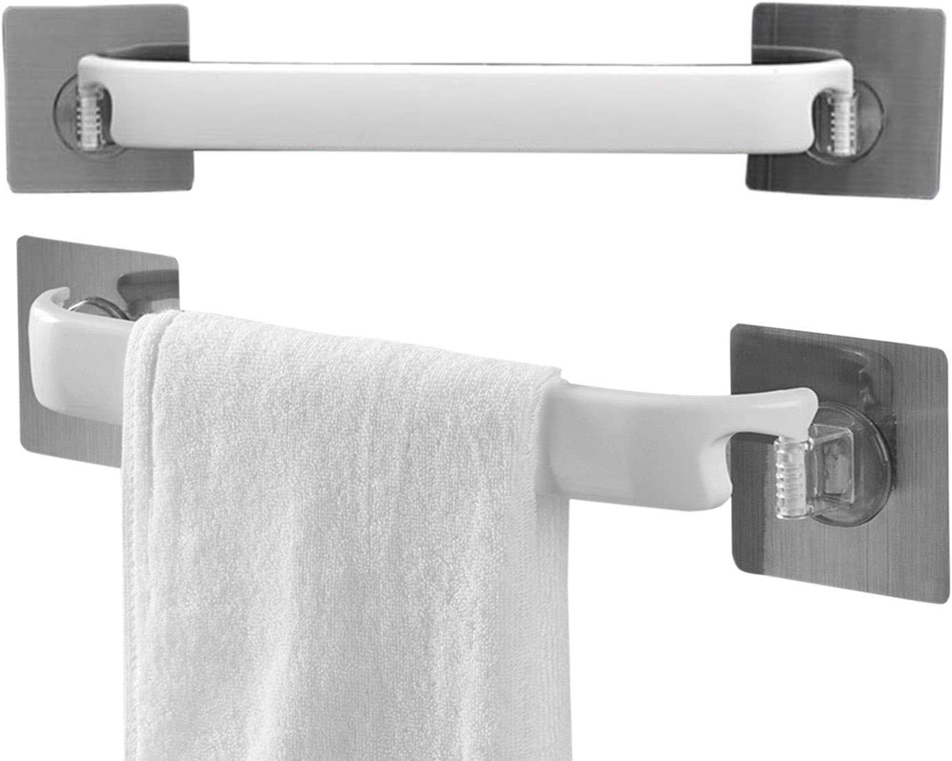 Zomoza SelfAdhesive Towel Holder Rack(PP+ABS) Wall Mounted Towel