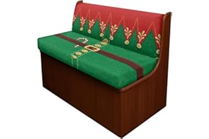 SUITOSELFY Christmas Elf Design RV Dinette Cushion Covers Booth Set Washable Stretch Couch Covers for RV Camper Sofa Bed Xmas Decor Camper Cushion Cover - 1 Backrest & 1 Bench Cover