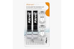 Aieve Cooler Tie Down Straps Kit - Ice Chest Lock Bracket - Cooler Accessories Secure for YETI Cooler RTIC Coolers