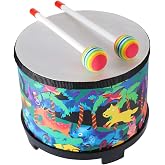 Ubblove Floor Tom Drum for Kids 8 inch Percussion Instrument | Music Drum with 2 Mallets for Children Special Christmas Birthday Gift, Black