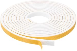 uxcell 1 Roll Foam Weather Stripping, 1/4" Wide X 1/8" Thick X 6.56 Ft Door Seal Strip Adhesive Foam Tape White Insulation St