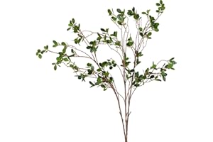 HANDIC 3 Pcs Faux Stems Artificial Branches for Vase Greenery Stems Faux Branches for Vase Plant Artificial Eucalytus Branches Plants (45"/Each Branch) (3, Green)