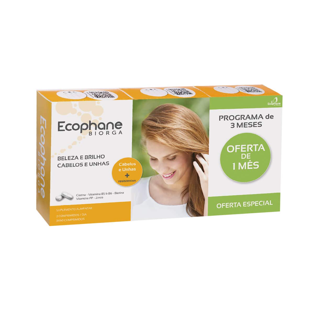 Ecophane Hair And Nails Pack 3x60caps : Beauty