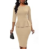 Women's Bodycon Pencil Dress Church Teacher Office Modest Business Wear to Work Sheath Suiting Dresses