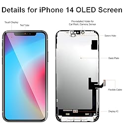 OLED Screen Replacement for iPhone 14, LCD Display