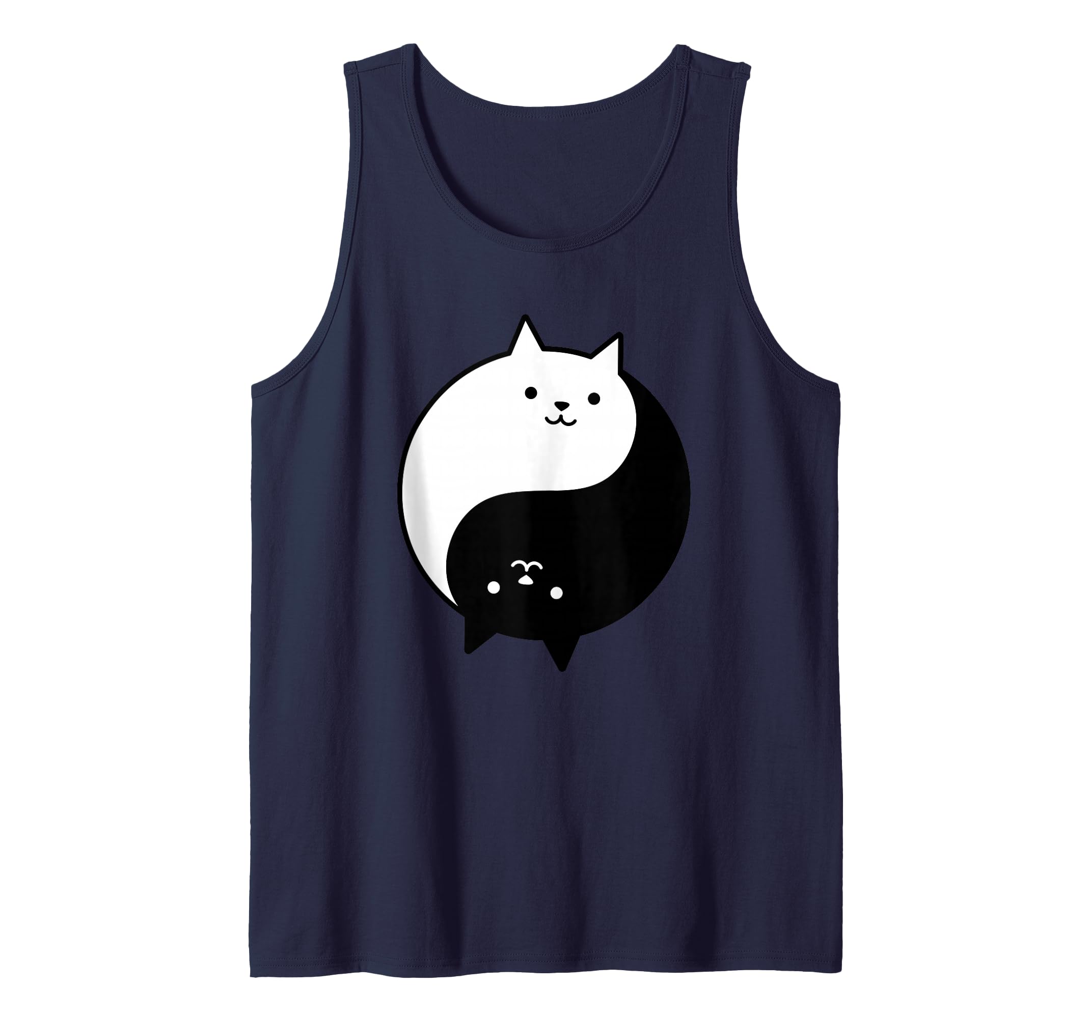 Cute Cats Yin Yang Yoga Zen Kitty Black and White Cat Tank Top