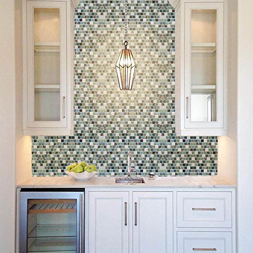 Vamos Tile Premium Anti Mold Peel and Stick Tile Kitchen Backsplash,Self Adhesive Wall Tiles for Kitchen & Bathroom-10 x 9 (6 Sheets) - Thumbnail 3