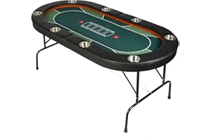 Vilobos Poker Table Foldable, 8 Players Texas Holdem Poker Table, Casino Folding Table for Blackjack Board Game -Green