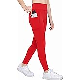 Zaclotre Girls Athletic Leggings with 4 Pockets High Waist Tights Kids Workout Yoga Pants for Running Dance