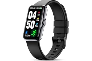 JYUAJOI Fitness Tracker with 24/7 Continuous Heart Rate, Blood Oxygen Monitor, Smart Watch with Sleep Monitor, IP68 Waterproof Activity Tracker Step Counter for Women Men (Black)