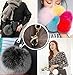 Roniky Newest Large Genuine Fox Fur Pom Pom Keychain Bag Purse Charm Gold Ring Fluffy Fur Ball (5.1