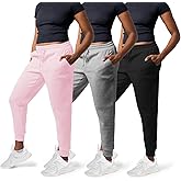 Common Stitch 3 Pack Sweatpants Women - Womens Sweatpants with Pockets, Fleece Womens Joggers, Yoga Pants (Available in Plus)