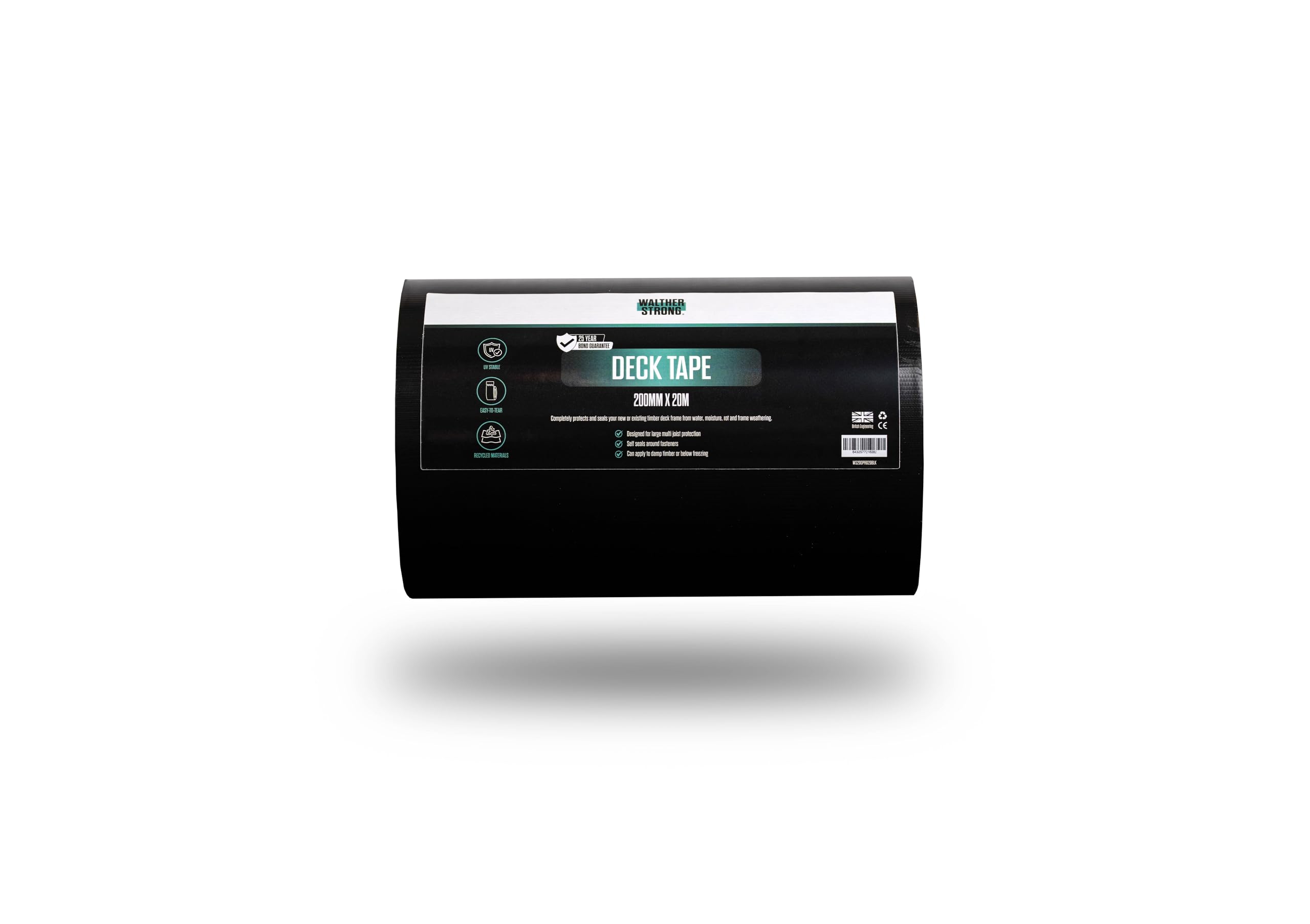 Walther Strong Non-Butyl Deck Tape 200MM x 20M - Superior To Butyl Tape. Weather-Resistant & Waterproof Long Lasting Protection Flashing Tape Ideal for Wood Decks Beams Roof Outdoor