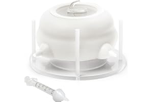 Elevonix Puppy Feeders for Multiple Puppies, Miracle Nipple with 4 Nipples & Support Base – Perfect Replacement for Nursing Bottles, Puppy Feeder for Newborn Kittens & Puppies, 200ml Capacity(White)