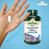 Natures Aid Flaxseed Oil 1000 mg Softgels – Vegan Omega 3 6 9 180 view 3