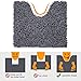 Vdomus Microfiber Bathroom Contour Rugs Set of 2 (Dark Gray)