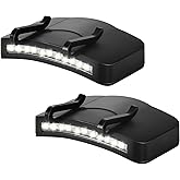 Mudder 2 Pcs Hat Light Clip 11 LED Cap Lights Clip on Hat Battery Powered Hat Brim Clip on Light Black Waterproof Ultra Bright Hat Flashlight Clip on Headlamp for Hats Hunting Camping Fishing Hiking