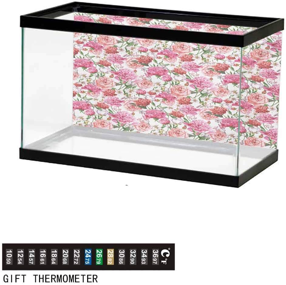 wwwhsl Aquarium Background,Poster Fish Tank Background,Ocean Waves Inspired Curves in Aquatic Colors Circles Geometric Pattern Underwater Poster Fish Tank Wall Decorations Sticker