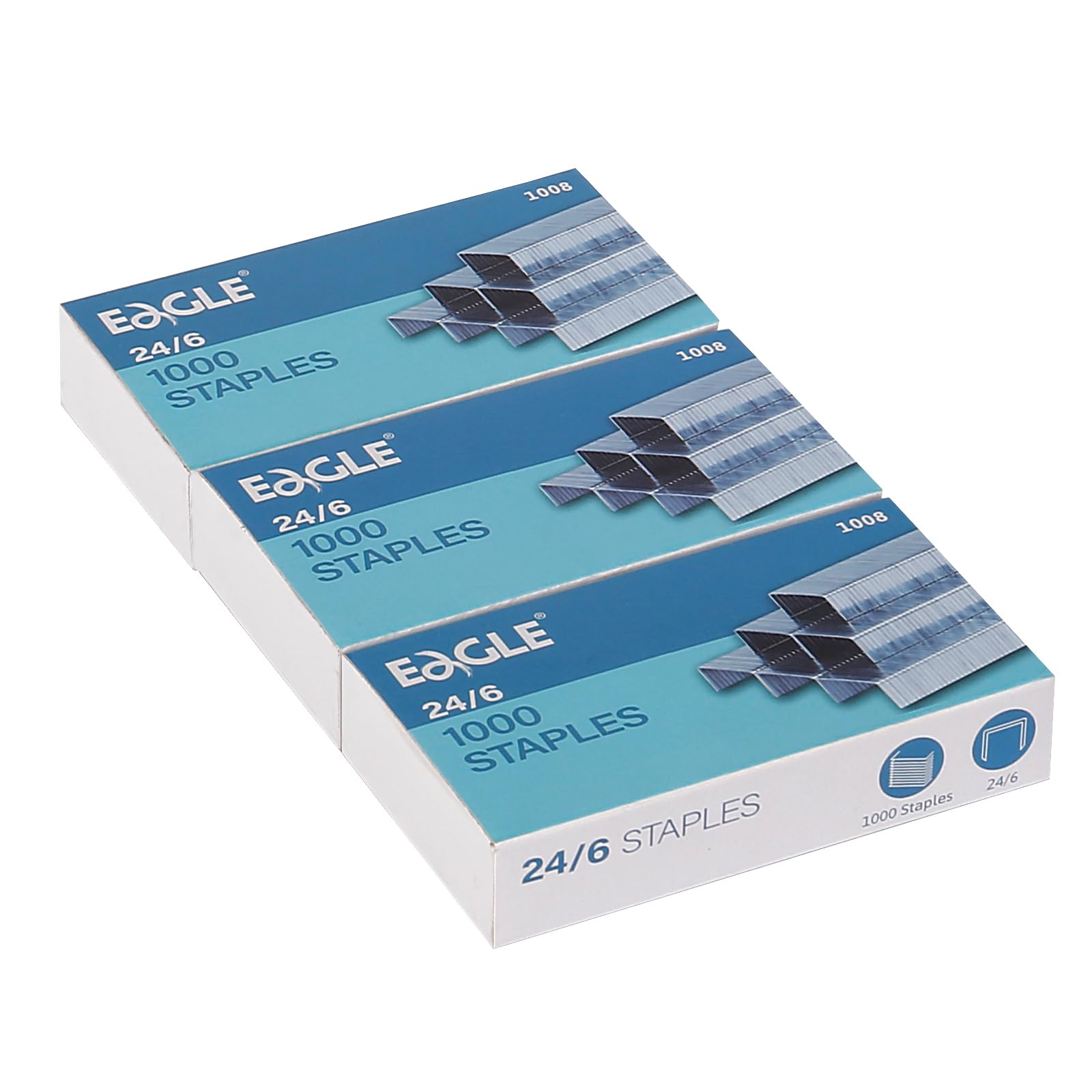 Eagle Staples, #24/6 staples, 1000/box, 3-pack, 3000 pcs in total
