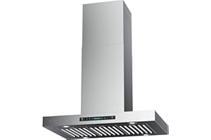 IKTCH Upgrated 30 inch Island Mount Range Hood, 900 CFM Ducted Range Hood with 4 Speed Fan, Stainless Steel with Gesture Sensing & Touch Control Making life Smarter IKIS02-30