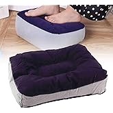 Inflatable Foot Rest, Airplane Foot Rest, Inflatable Foot Rest Pillow Travel Foot Rest Cushion Lightweight Convenient and Easy to Carry Helpful to Relieve Muscle(Gray Blue)