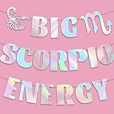 Iridescent Big Scorpio Energy Banner, 12 Constellation Zodiac Scorpio Birthday Party Decorations, Oct/Nov Birthday Party Decorations, Astrology BDAY Party Supplies
