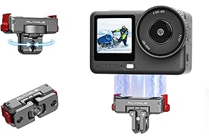 BRDRC Action 6 Magnetic Quick-Release Mount, 360° Horizontal Rotation Aluminum Alloy Adapter for DJI OSMO Action 6/Nano, with