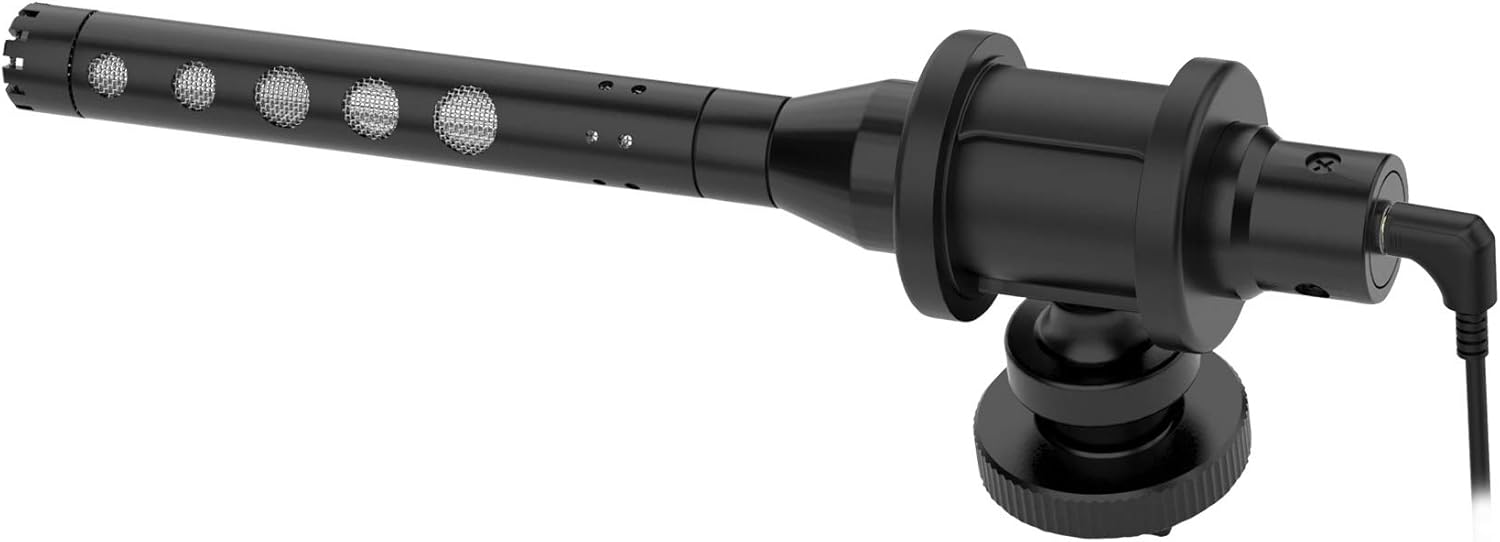 Prosound On Camera Microphone, Shotgun Condenser Mic with 3.5mm Jack & Cold Shoe Mount, Black