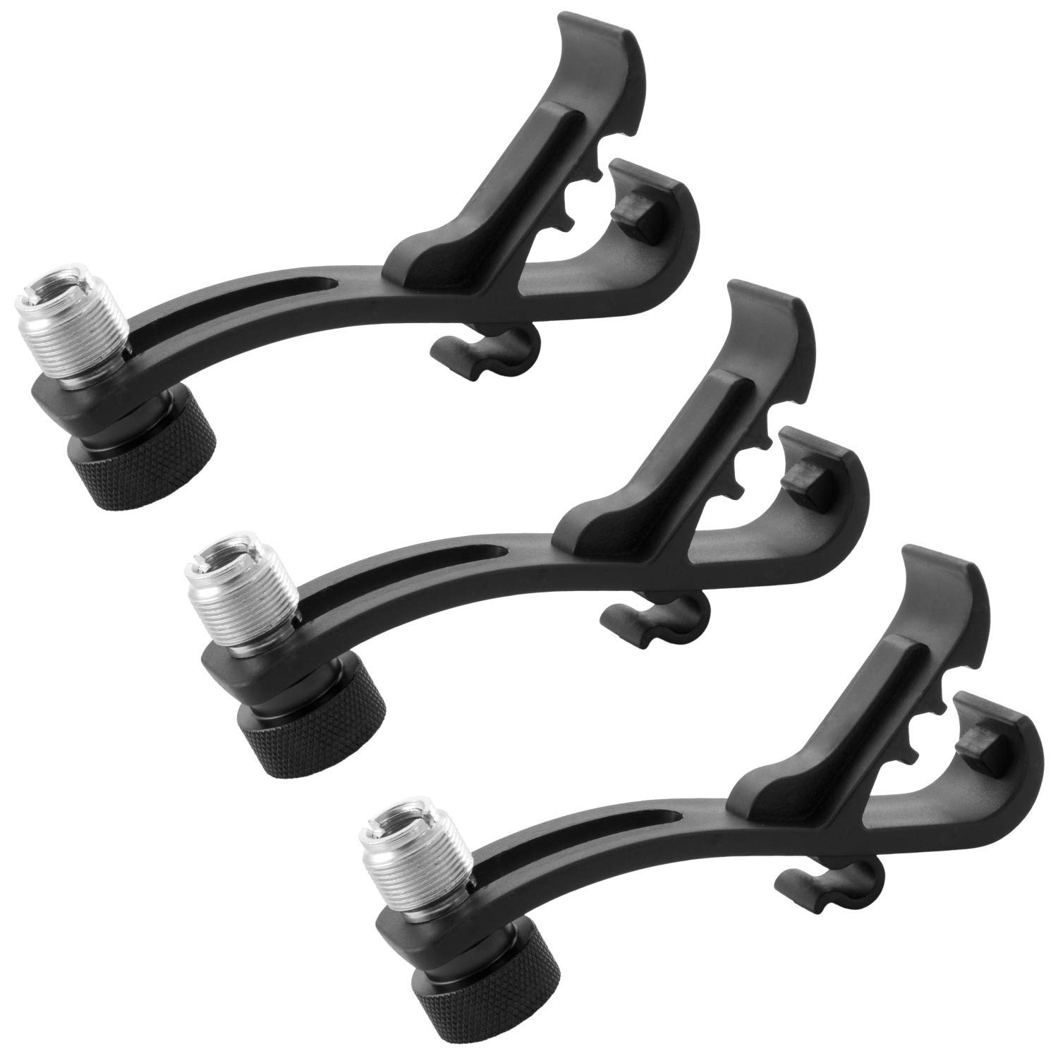 Tiger Drum Mic Clip - Drum Rim Adjustable Microphone Clamp - Pack of 3