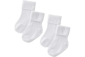 Booulfi Christening Outfits for Boys with Cross Embroidery Baby Cotton Bib and White Christening Sock Set