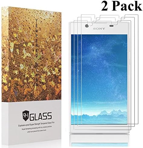 Sony Xperia L1 Screen Protector,[2 Pack] YMAKSI Case Friendly High Definition Clear Anti Shatter Tempered Glass Screen Protector, Lifetime Replacement Warranty