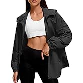 American Trends Women Rain Jacket with Hood Lightweight Rain Coats for Women Trench Waterproof Windbreaker With Back Pockets
