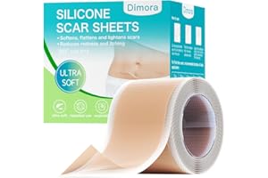 Dimora Medical Grade Silicone Scar Sheets -Ultra Soft Silicone Scar Tape (1.6”x60" Roll), Hypoallergenic Scar Removal Treatment for Surgical Scars, C Section, Tummy Tuck, Keloid Treatment